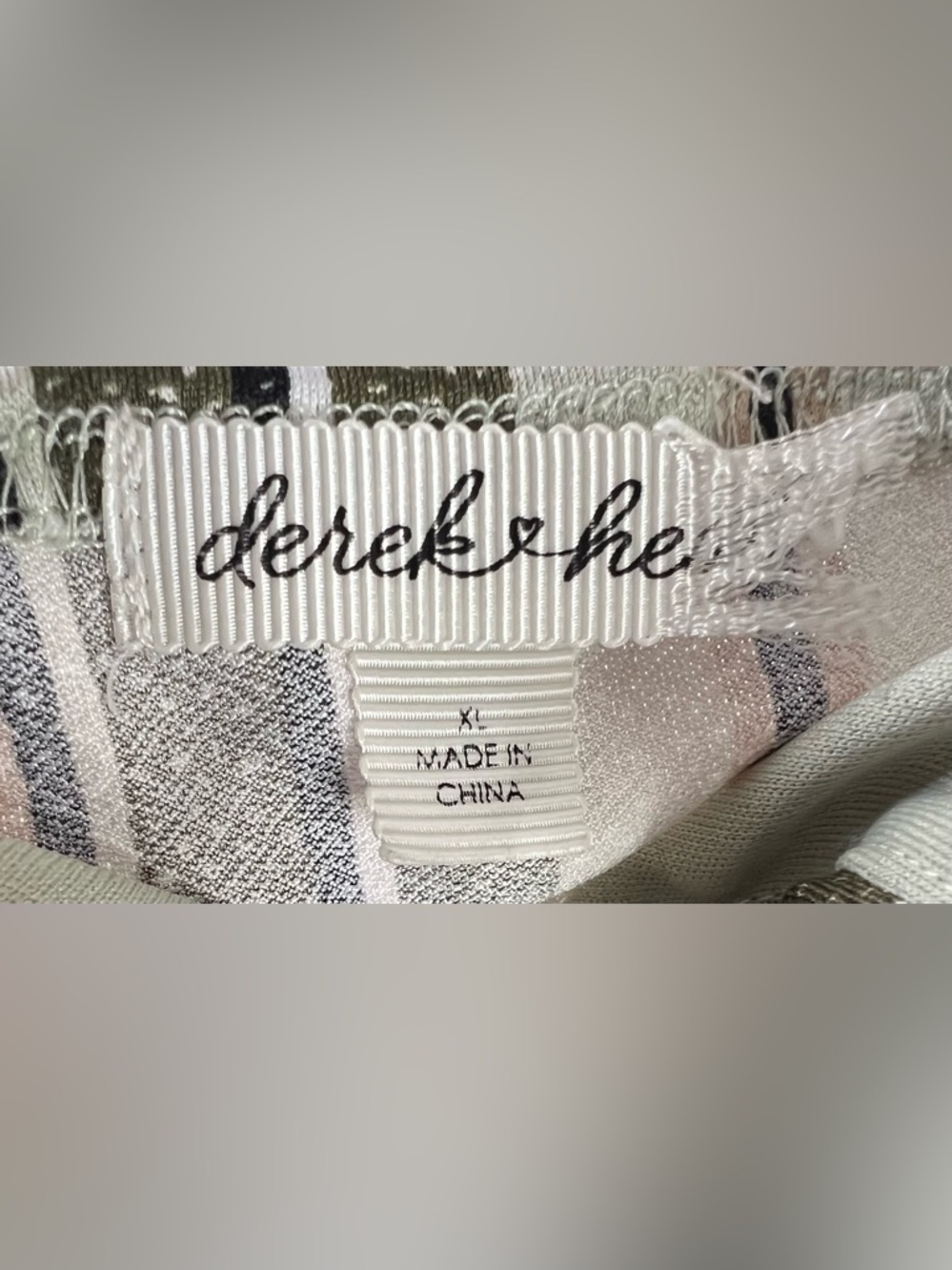 Derek Heart Striped Olive Green Wide Leg Jumpsuit-Size XL - Picture 6 of 7